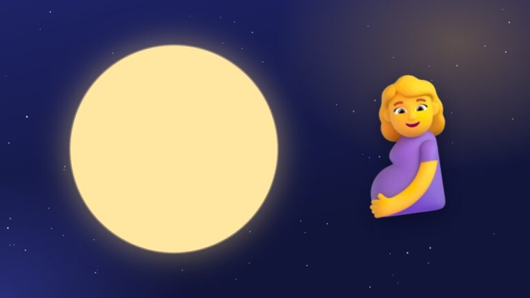 Ilustração: Gravidez e parto, no céu noturno