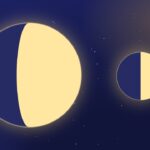 Ilustração: Lua Minguante, no céu noturno