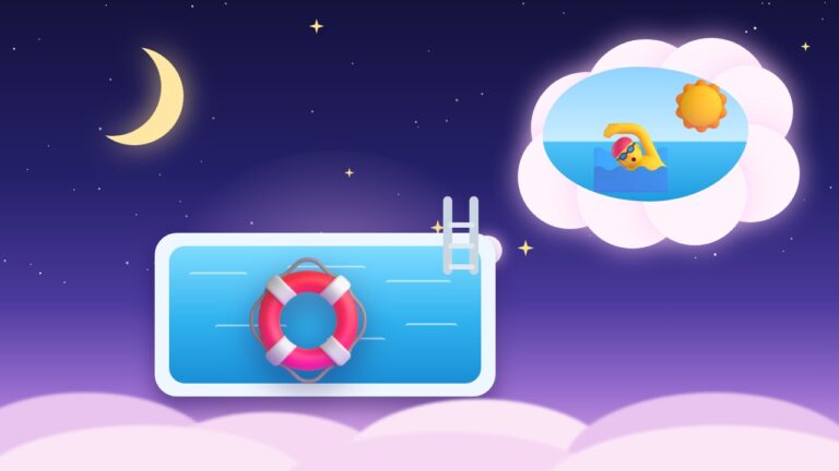 Ilustração de sonhar com piscina